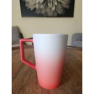 2016 Teavana Starbucks Ceramic Red Pink White Ombre Coffee Cup Tea Mug 12oz